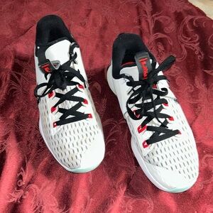 Nike Athletic Shoes - White and Black with Red Accents